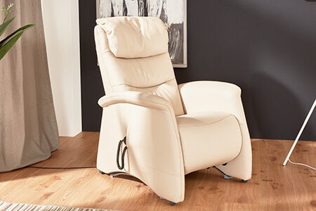 Fauteuil cuir confortable en cinq variantes de fonctions. Le modèle 9721